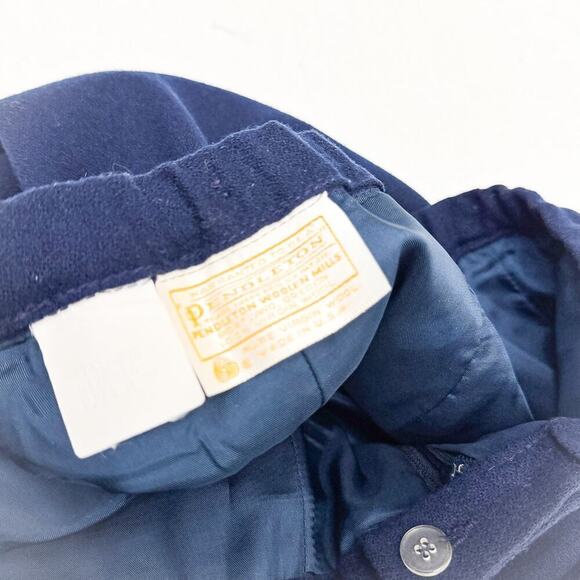 Pendleton Pure Wool Creased Bue Slacks Pockets Size 16 - Picture 6 of 7